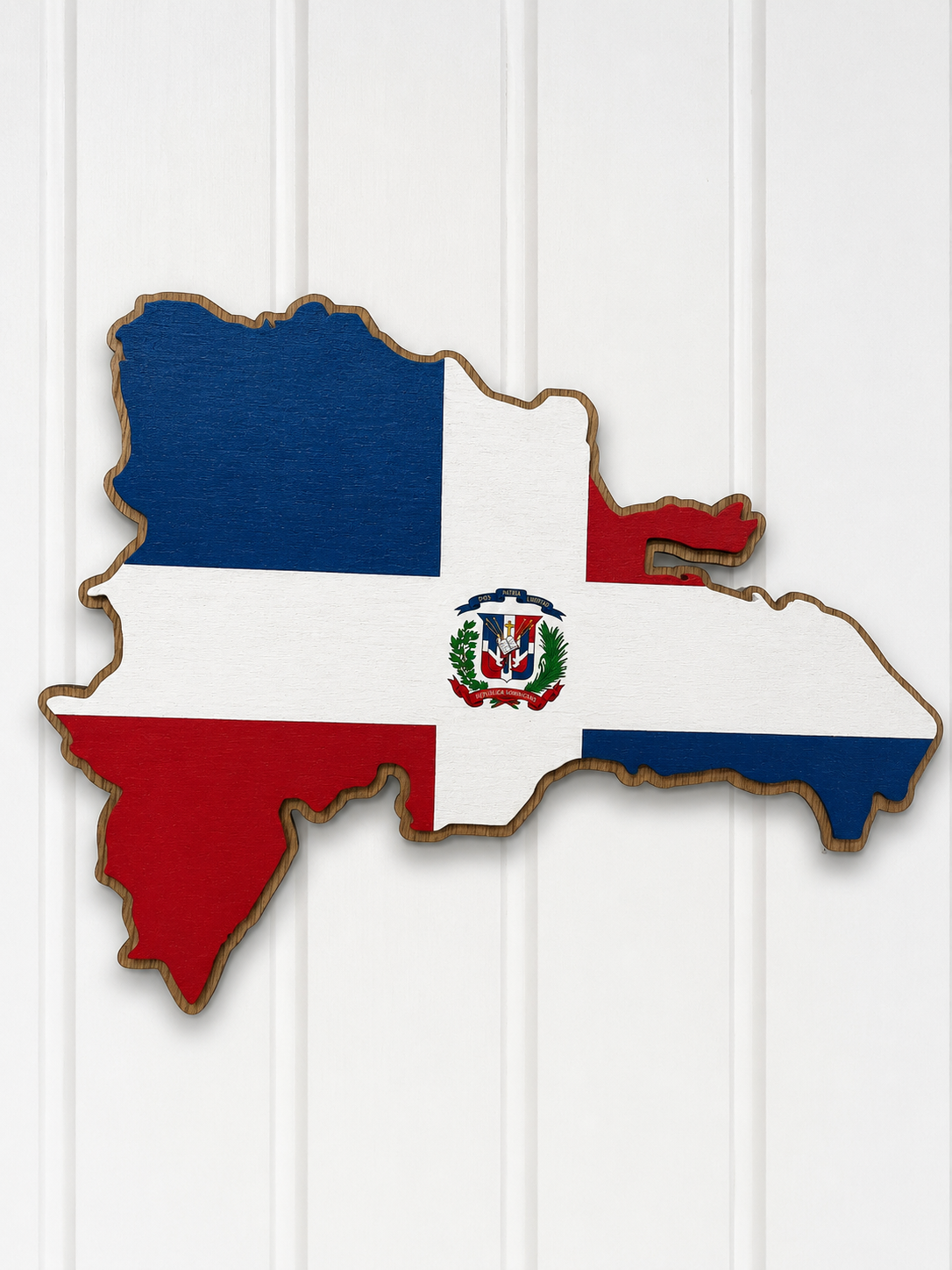 Dominican Republic Wooden Map Wall Art | Dominican Flag Decor