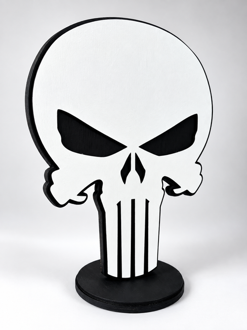Handmade Wooden Skull Figure – Decorative Home Decor